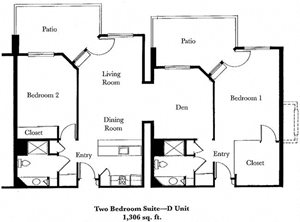 Two Bed Two Bath Floor Plan at Cogir of Vacaville, Vacaville, CA